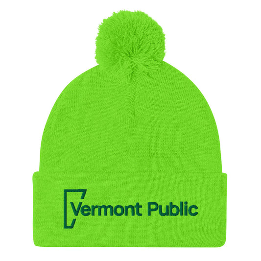 Vermont Public Green Pom-Pom Beanie