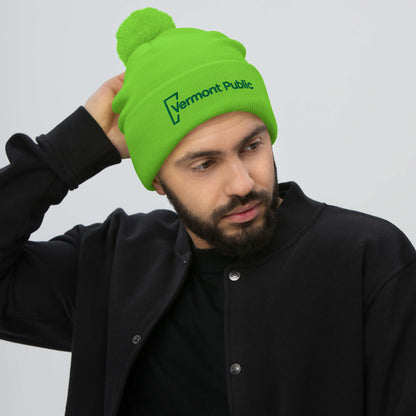 Vermont Public Green Pom-Pom Beanie